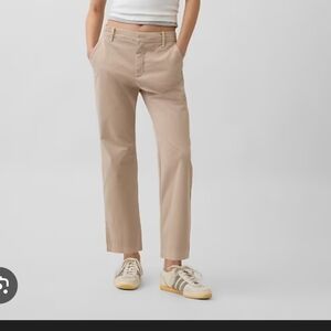 Gap Vtg Wideleg Stretch Ankle Pinstripe Khaki Pants W14×L39